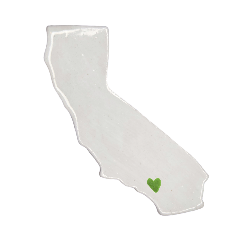 Riverside Ceramic Magnet - Handmade Inland Empire California Souvenir with Heart Design