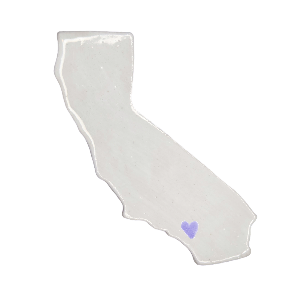 Riverside Ceramic Magnet - Handmade Inland Empire California Souvenir with Heart Design
