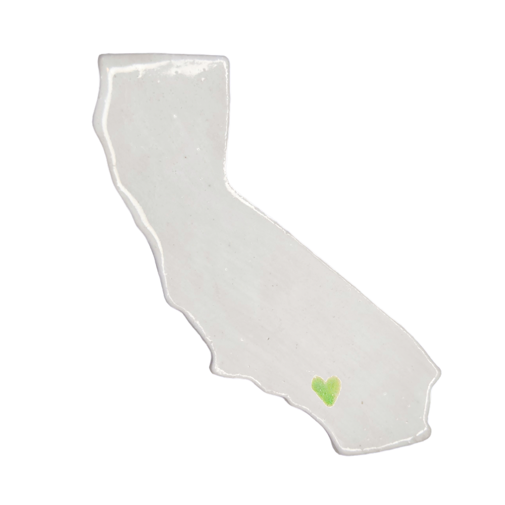 Riverside Ceramic Magnet - Handmade Inland Empire California Souvenir with Heart Design