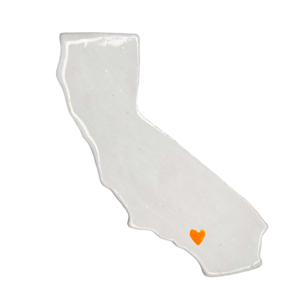 Riverside Ceramic Magnet - Handmade Inland Empire California Souvenir with Heart Design