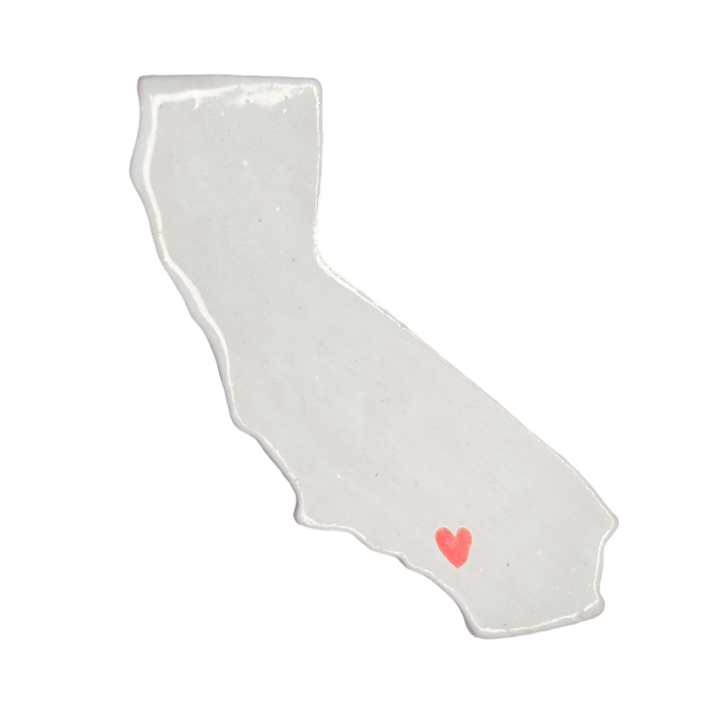 Riverside Ceramic Magnet - Handmade Inland Empire California Souvenir with Heart Design