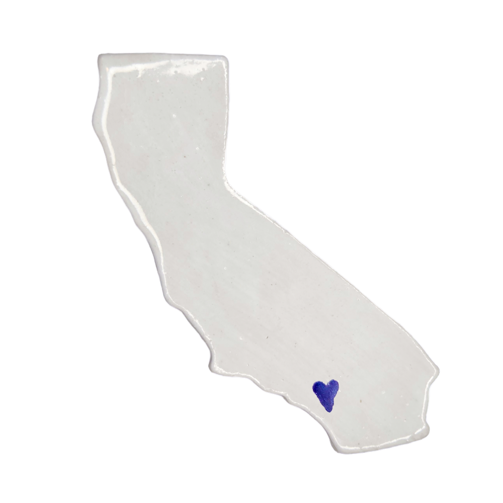 Riverside Ceramic Magnet - Handmade Inland Empire California Souvenir with Heart Design
