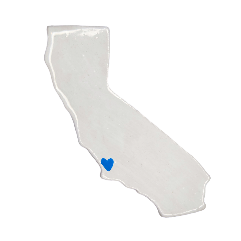 San Luis Obispo Ceramic Magnet - Handmade Central Coast California Souvenir with Heart Design