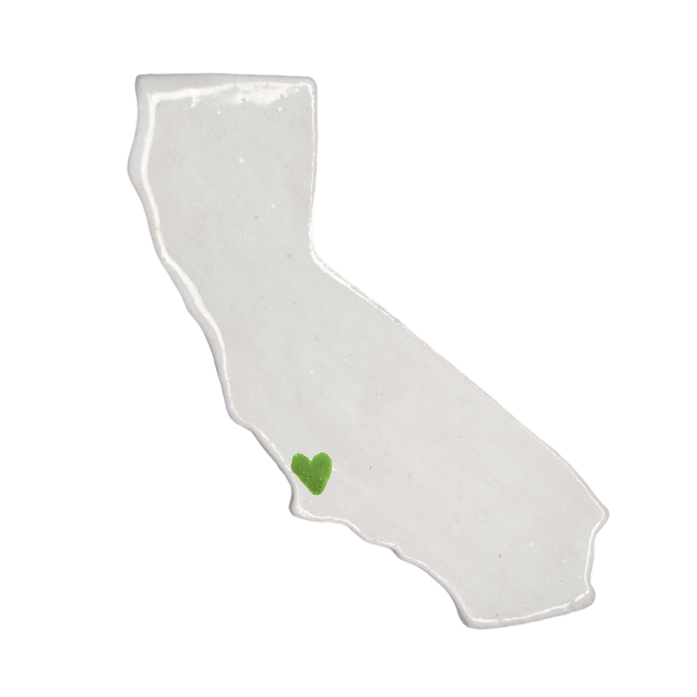San Luis Obispo Ceramic Magnet - Handmade Central Coast California Souvenir with Heart Design