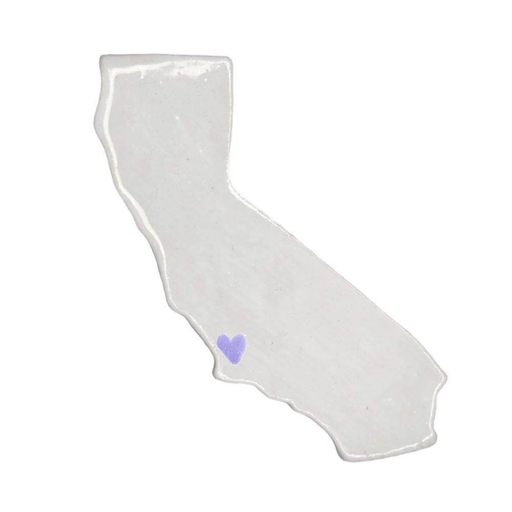 San Luis Obispo Ceramic Magnet - Handmade Central Coast California Souvenir with Heart Design