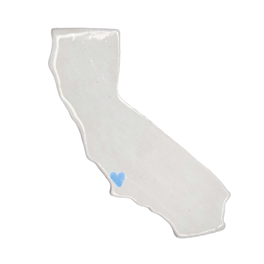 San Luis Obispo Ceramic Magnet - Handmade Central Coast California Souvenir with Heart Design