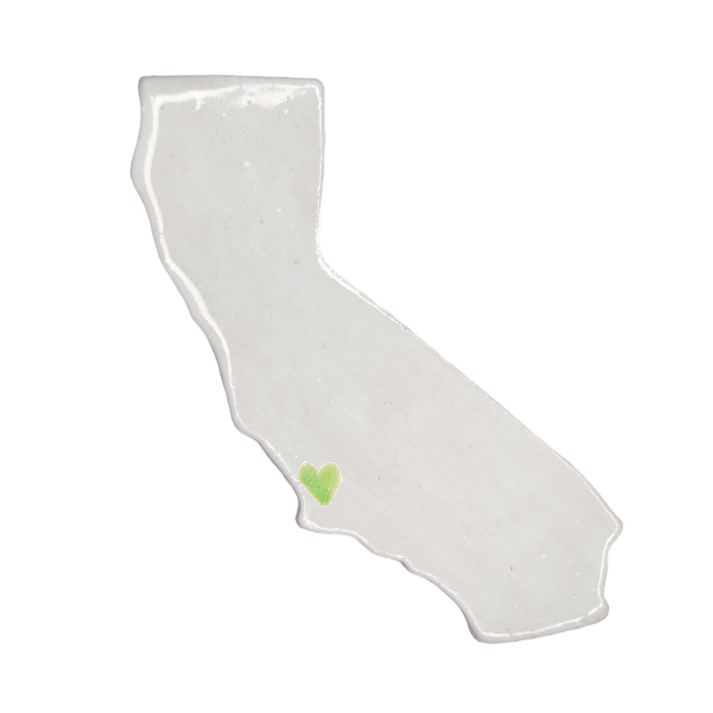 San Luis Obispo Ceramic Magnet - Handmade Central Coast California Souvenir with Heart Design