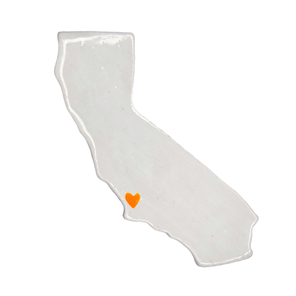 San Luis Obispo Ceramic Magnet - Handmade Central Coast California Souvenir with Heart Design