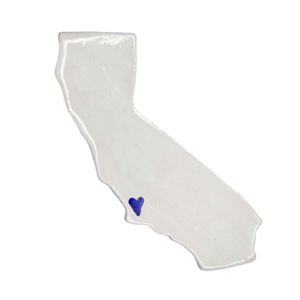San Luis Obispo Ceramic Magnet - Handmade Central Coast California Souvenir with Heart Design