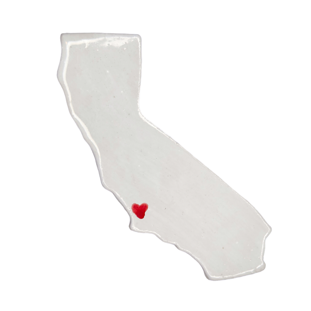 San Luis Obispo Ceramic Magnet - Handmade Central Coast California Souvenir with Heart Design
