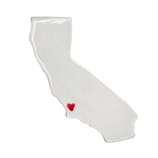 San Luis Obispo Ceramic Magnet - Handmade Central Coast California Souvenir with Heart Design