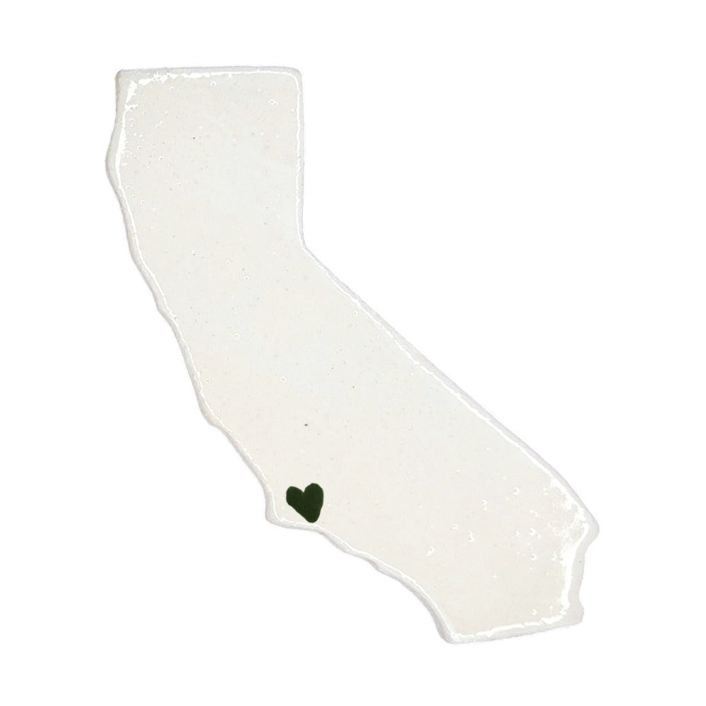 Santa Barbara Ceramic Magnet - Handmade Coastal California Souvenir with Heart Design