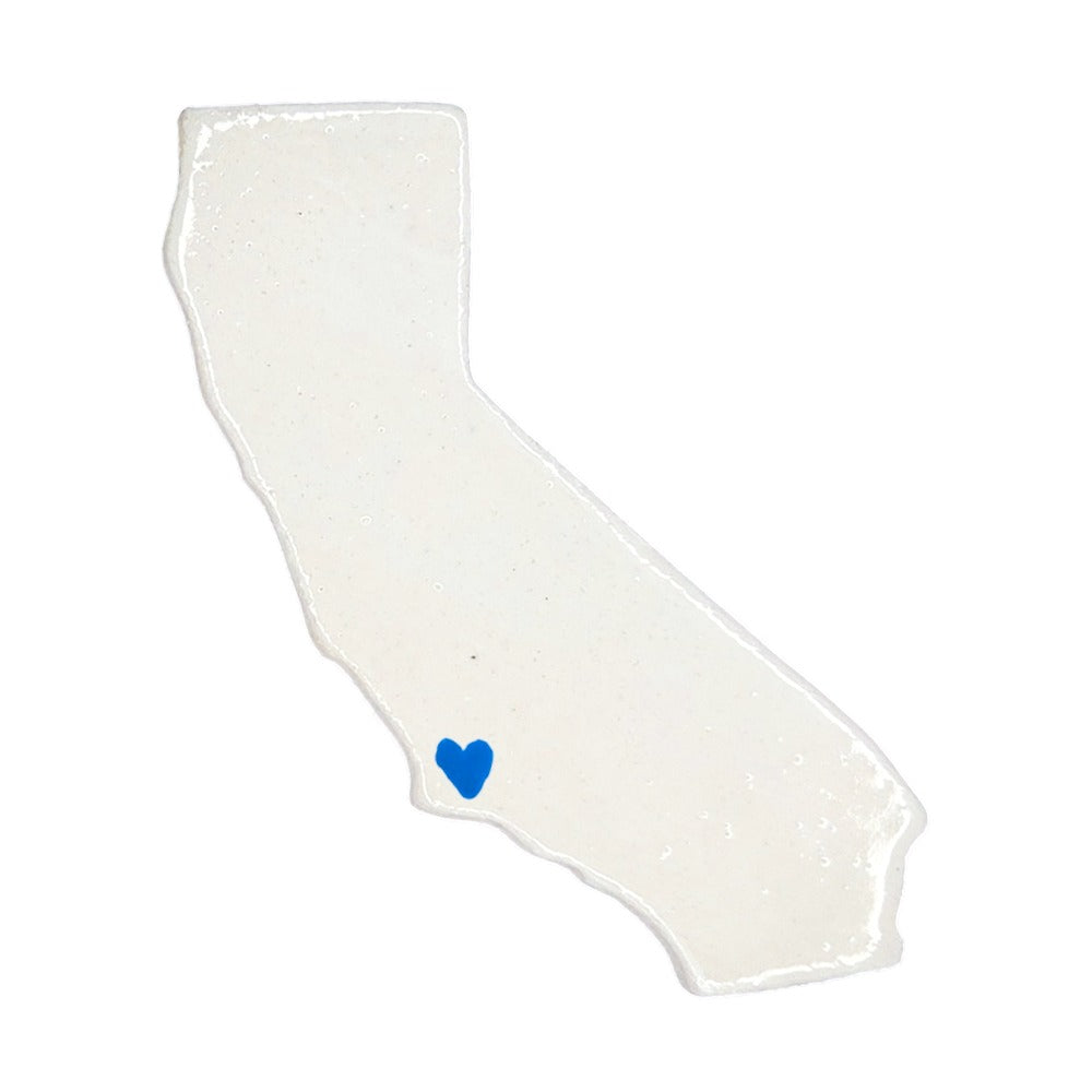 Santa Barbara Ceramic Magnet - Handmade Coastal California Souvenir with Heart Design