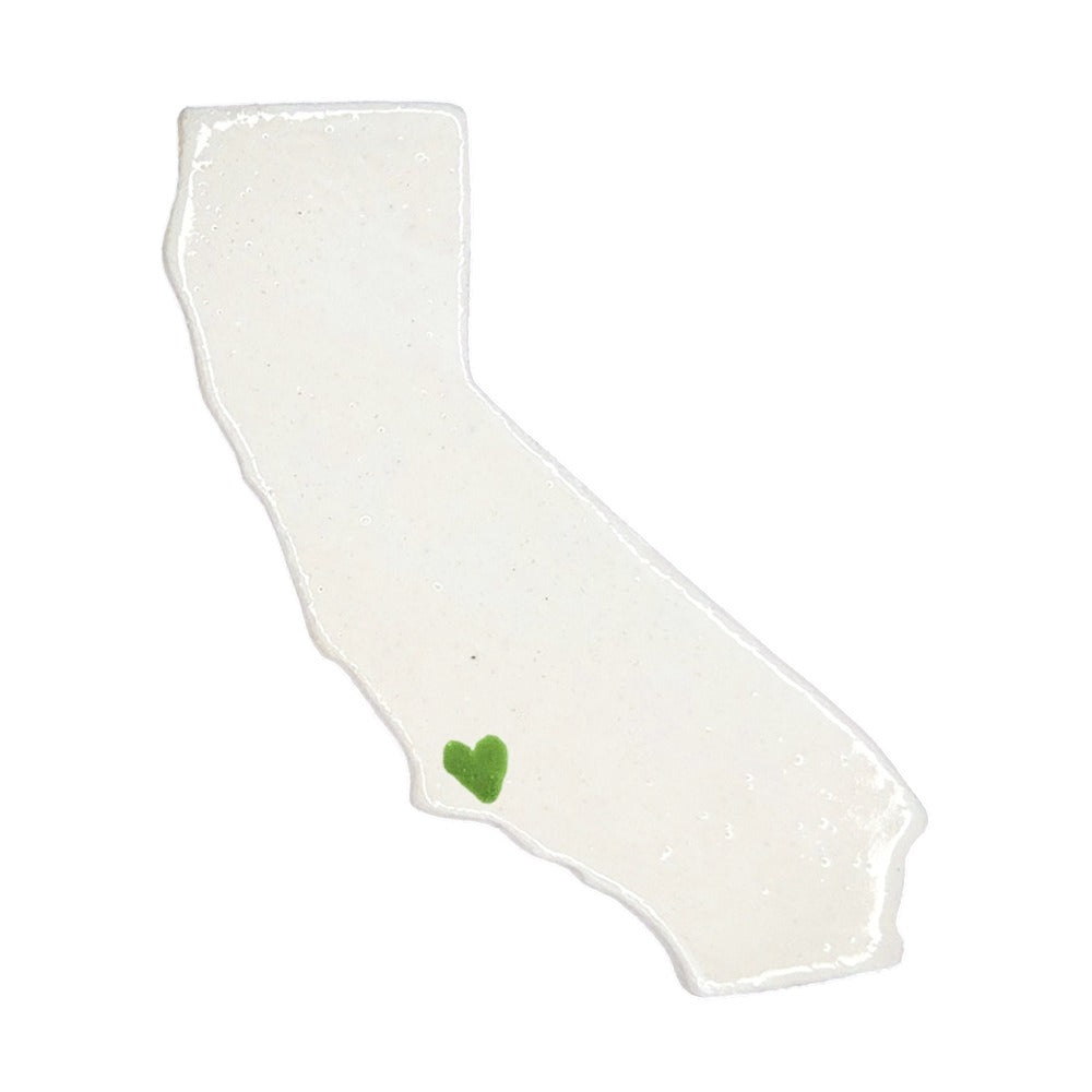 Santa Barbara Ceramic Magnet - Handmade Coastal California Souvenir with Heart Design