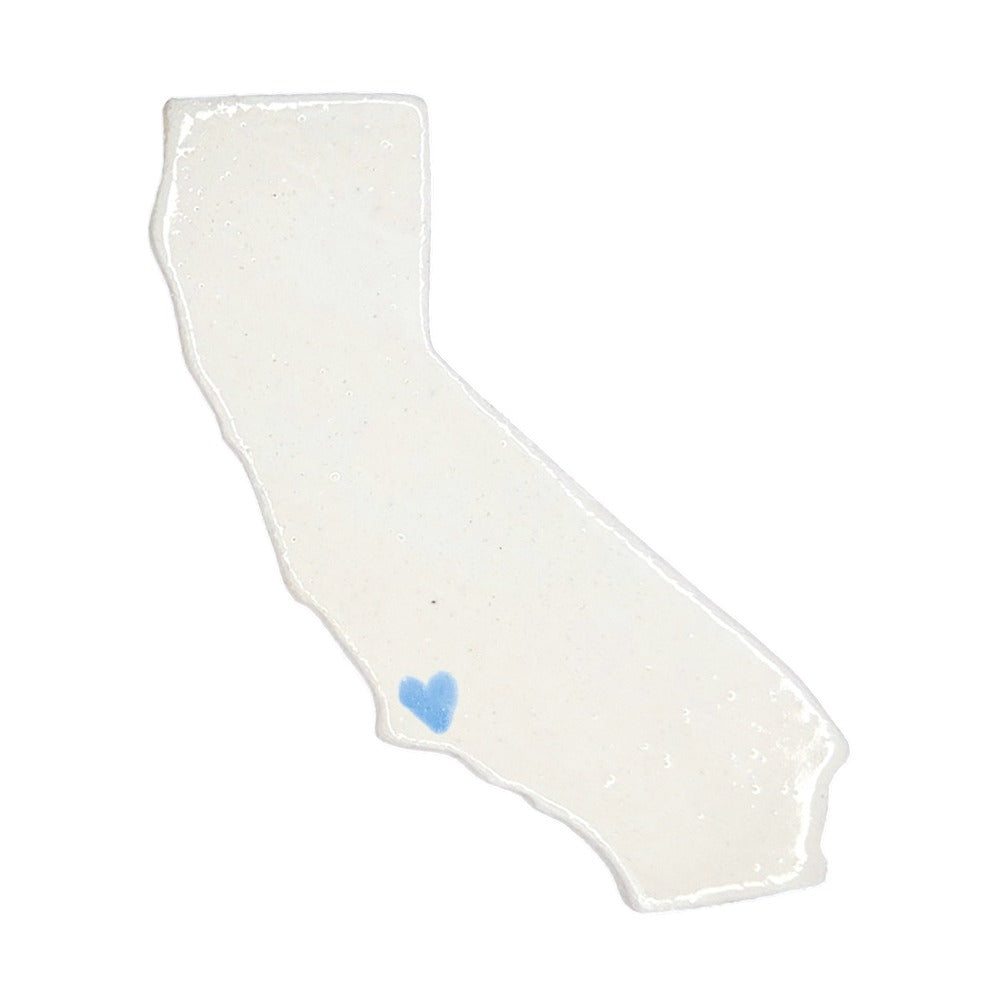 Santa Barbara Ceramic Magnet - Handmade Coastal California Souvenir with Heart Design