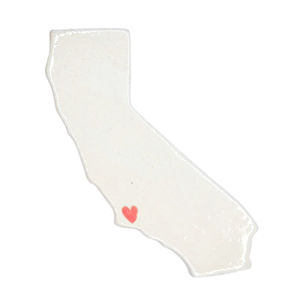 Santa Barbara Ceramic Magnet - Handmade Coastal California Souvenir with Heart Design