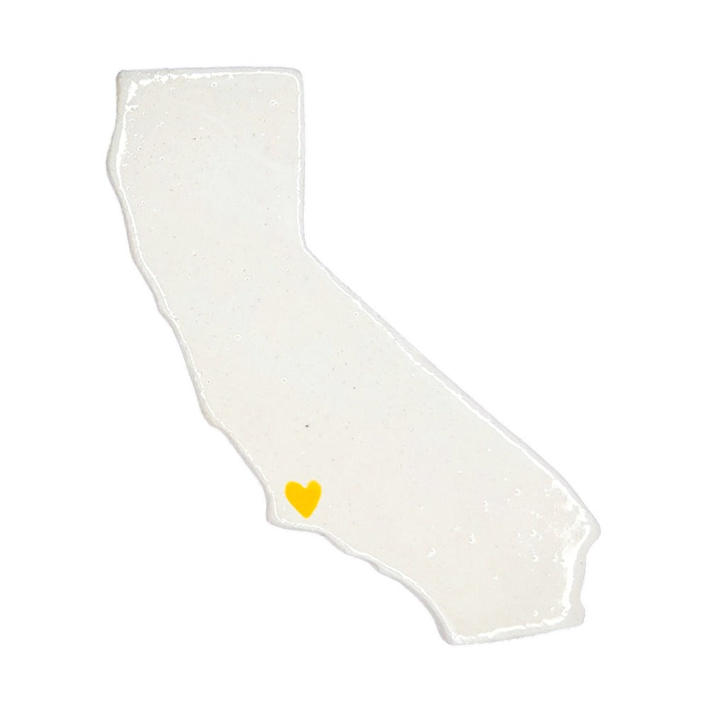 Santa Barbara Ceramic Magnet - Handmade Coastal California Souvenir with Heart Design