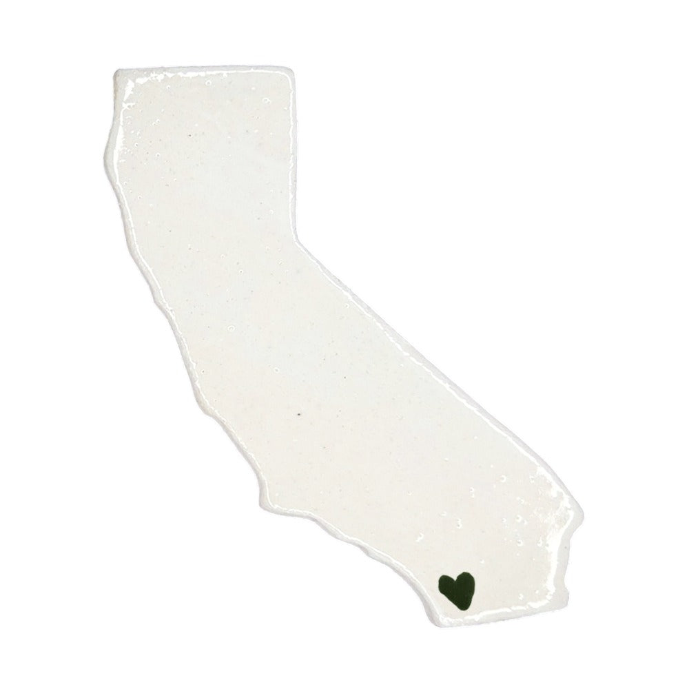 San Diego Ceramic Magnet - Handmade California Souvenir with Heart Design