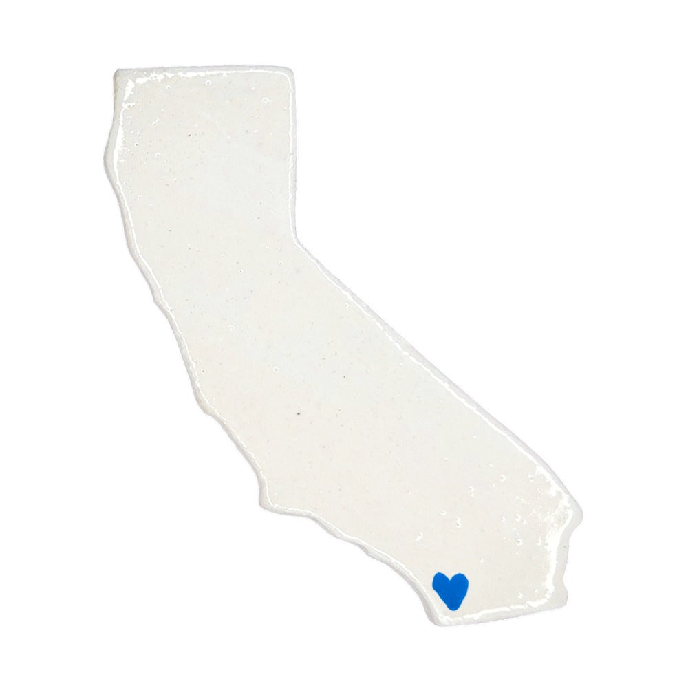 San Diego Ceramic Magnet - Handmade California Souvenir with Heart Design