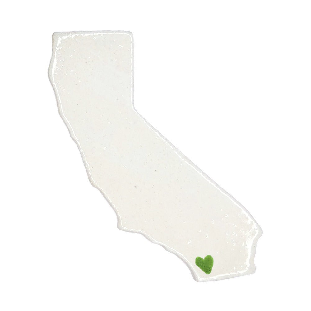 San Diego Ceramic Magnet - Handmade California Souvenir with Heart Design