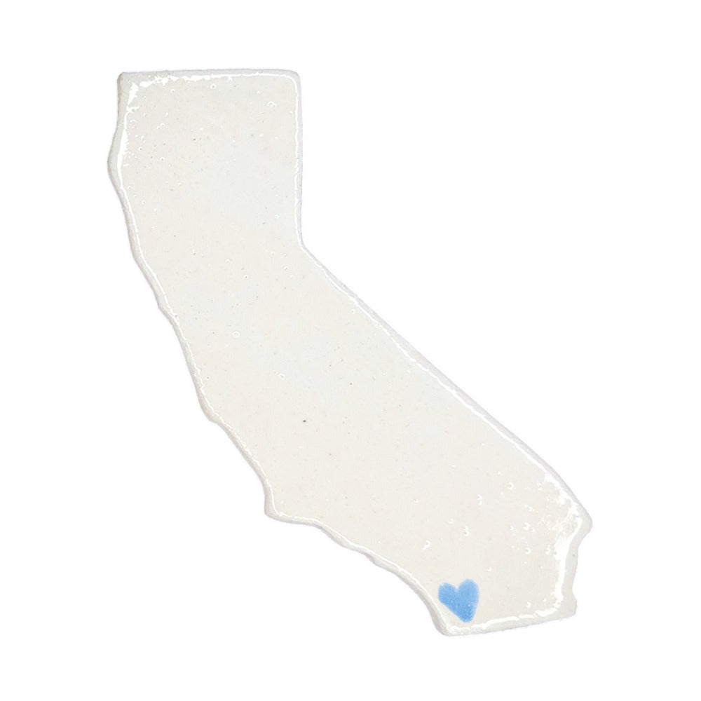 San Diego Ceramic Magnet - Handmade California Souvenir with Heart Design