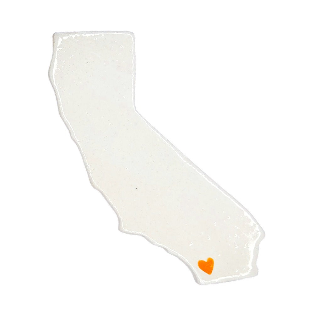 San Diego Ceramic Magnet - Handmade California Souvenir with Heart Design