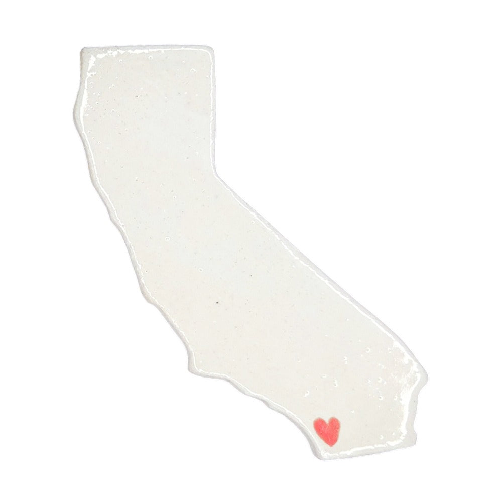 San Diego Ceramic Magnet - Handmade California Souvenir with Heart Design