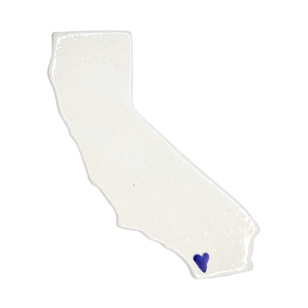 San Diego Ceramic Magnet - Handmade California Souvenir with Heart Design