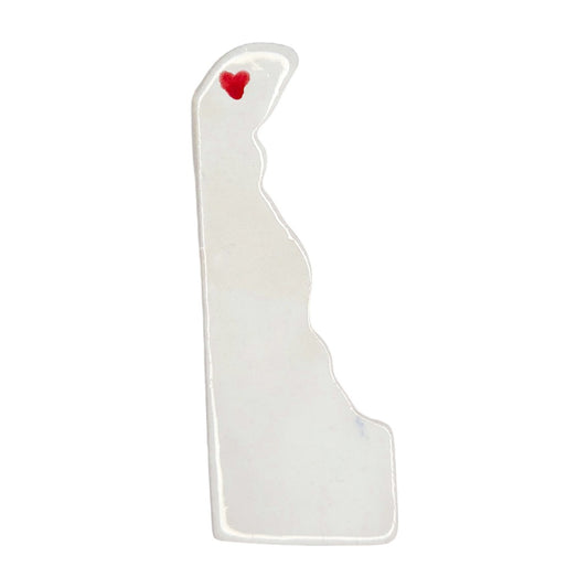 Hockessin Ceramic Fridge Magnet - Handmade Delaware Souvenir with Heart Design