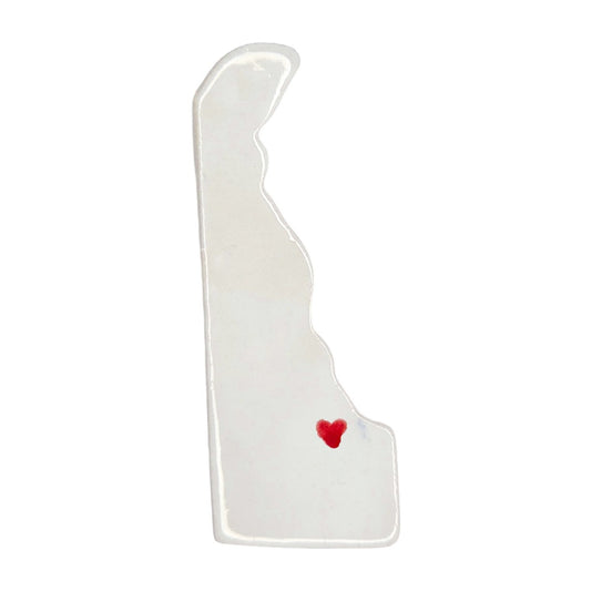 Milton Ceramic Fridge Magnet - Handmade Delaware Souvenir with Heart Design