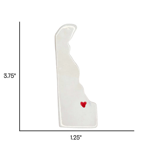 Milton Ceramic Fridge Magnet - Handmade Delaware Souvenir with Heart Design