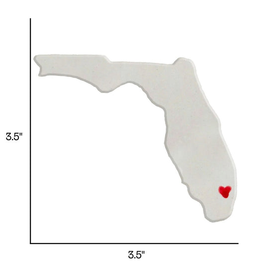 Miami Ceramic Magnet for Fridge - Unique Handmade Florida State Decor Gift