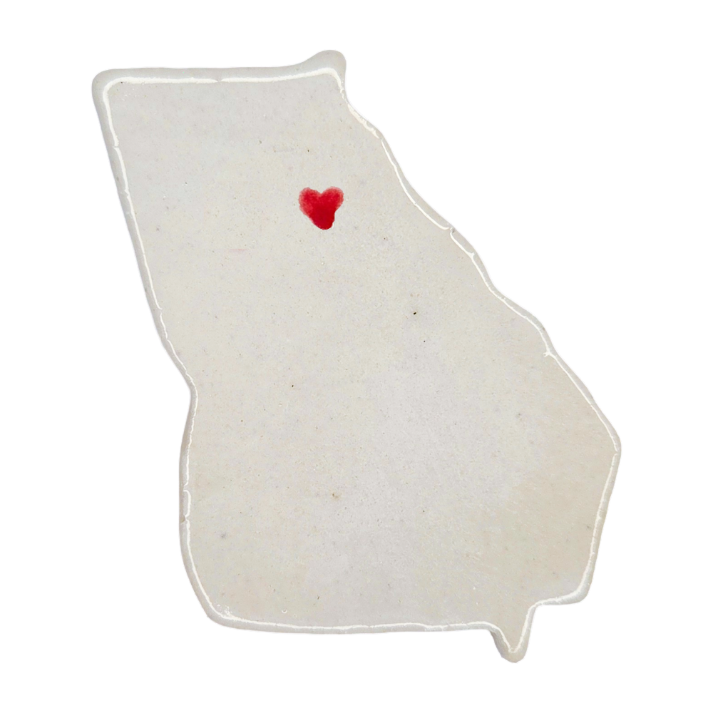 Athens Ceramic Fridge Magnet - Georgia Souvenir Gift with Handmade Heart Design