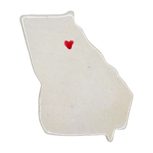 Athens Ceramic Fridge Magnet - Georgia Souvenir Gift with Handmade Heart Design