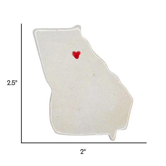Athens Ceramic Fridge Magnet - Georgia Souvenir Gift with Handmade Heart Design