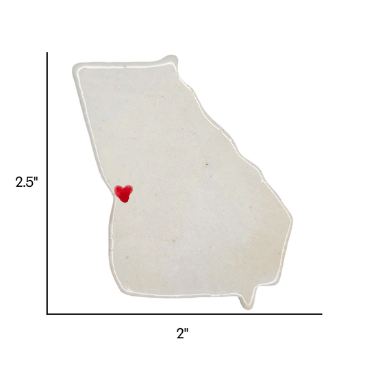 Columbus Ceramic Magnet - Handmade Georgia Souvenir with Red Heart Design