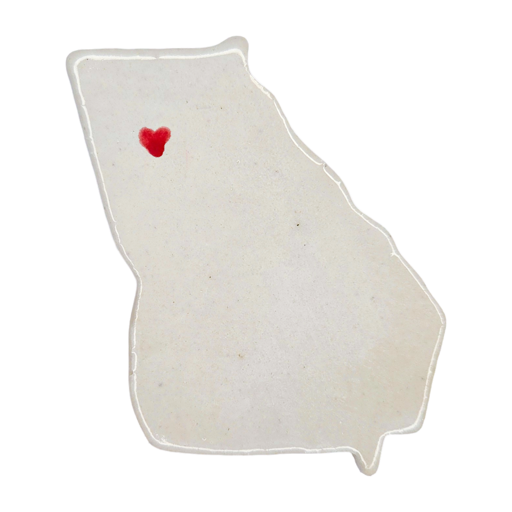 Kennesaw Ceramic Fridge Magnet - Georgia Souvenir Gift with Handmade Heart Design
