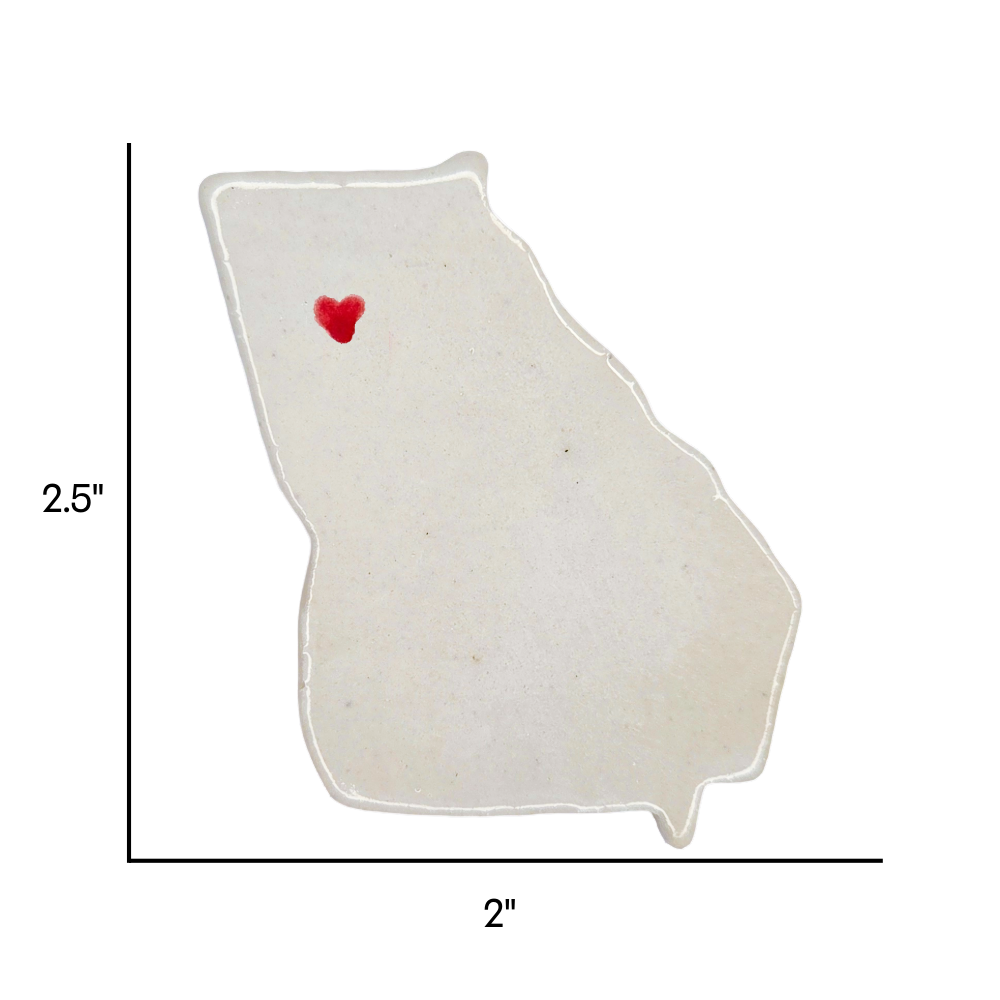 Kennesaw Ceramic Fridge Magnet - Georgia Souvenir Gift with Handmade Heart Design