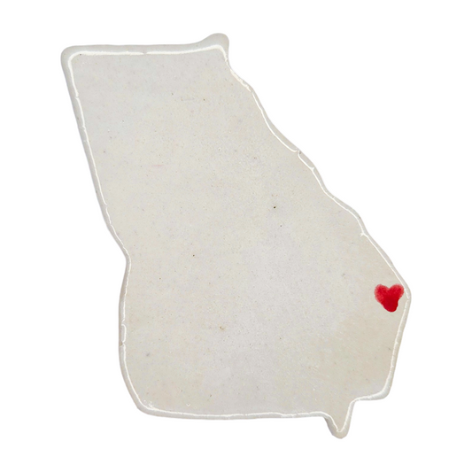Savannah Ceramic Fridge Magnet - Georgia Souvenir Gift with Handmade Heart Design