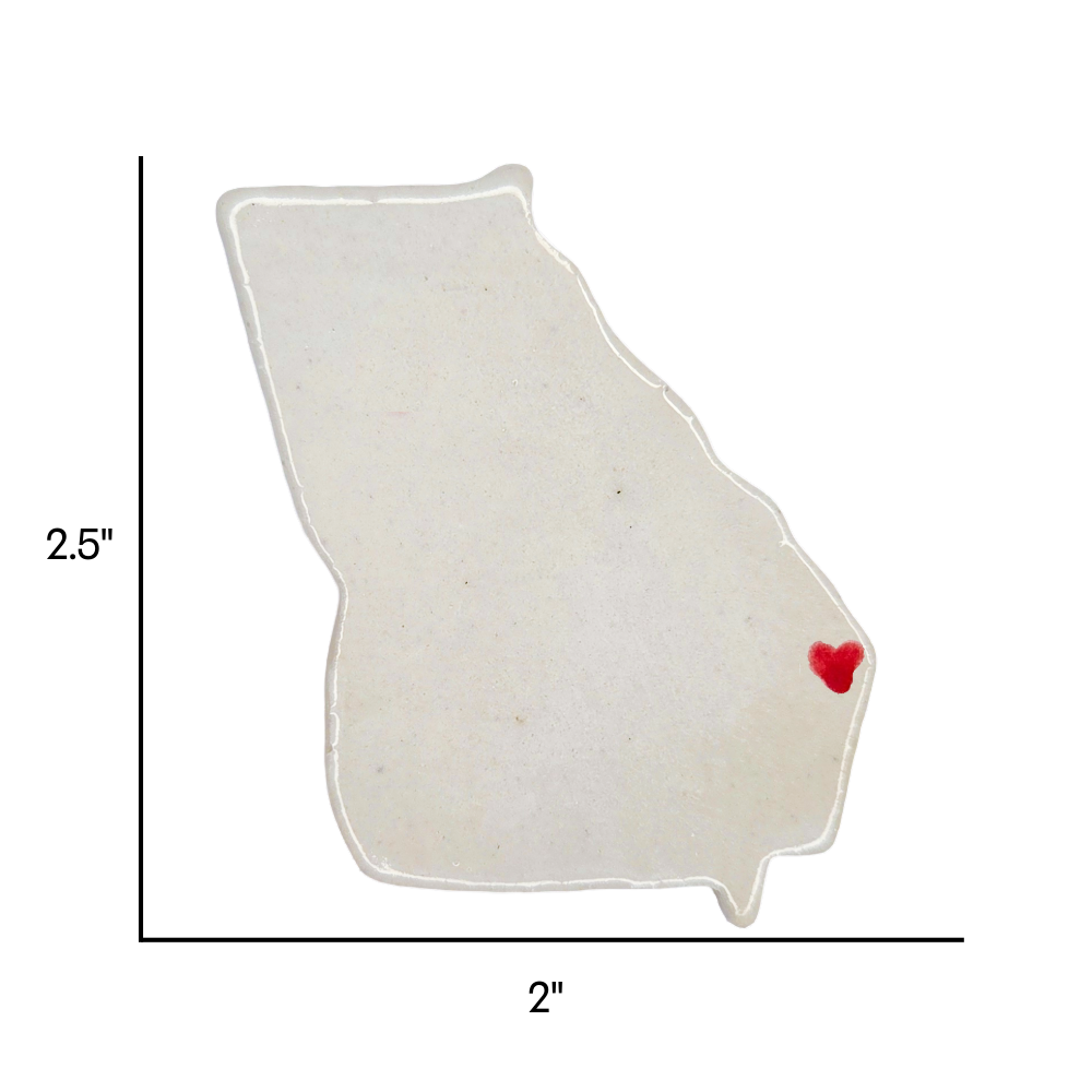Savannah Ceramic Fridge Magnet - Georgia Souvenir Gift with Handmade Heart Design