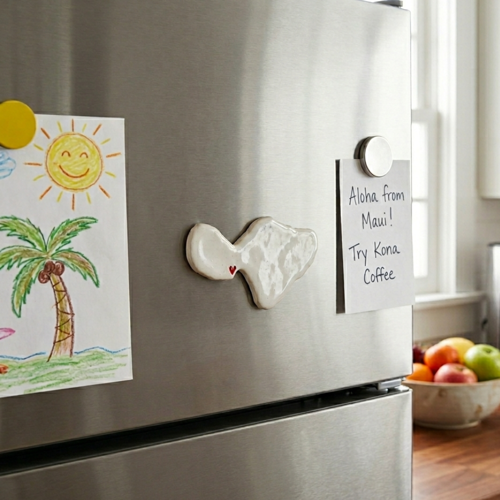 Island of Maui Custom Ceramic Fridge Magnet - Personalized Hawaii Gift