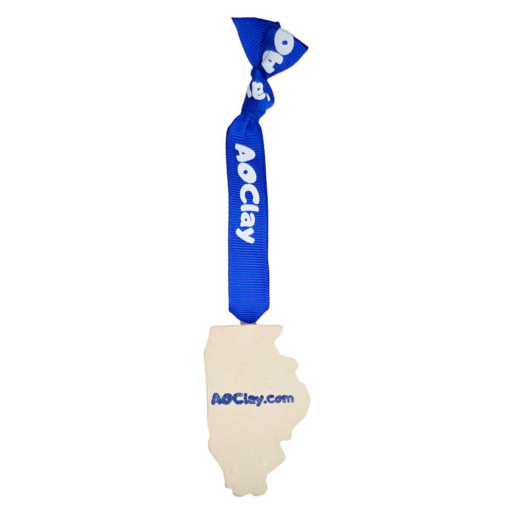 Illinois Handcrafted Custom Ceramic Christmas Ornament