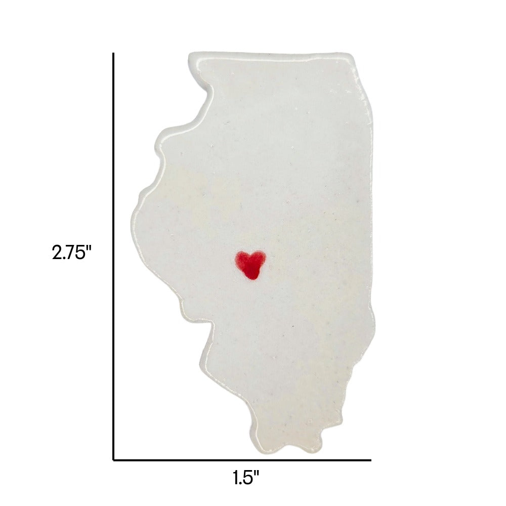 Springfield Ceramic Magnet for Fridge - Unique Handmade Illinois State Decor Gift