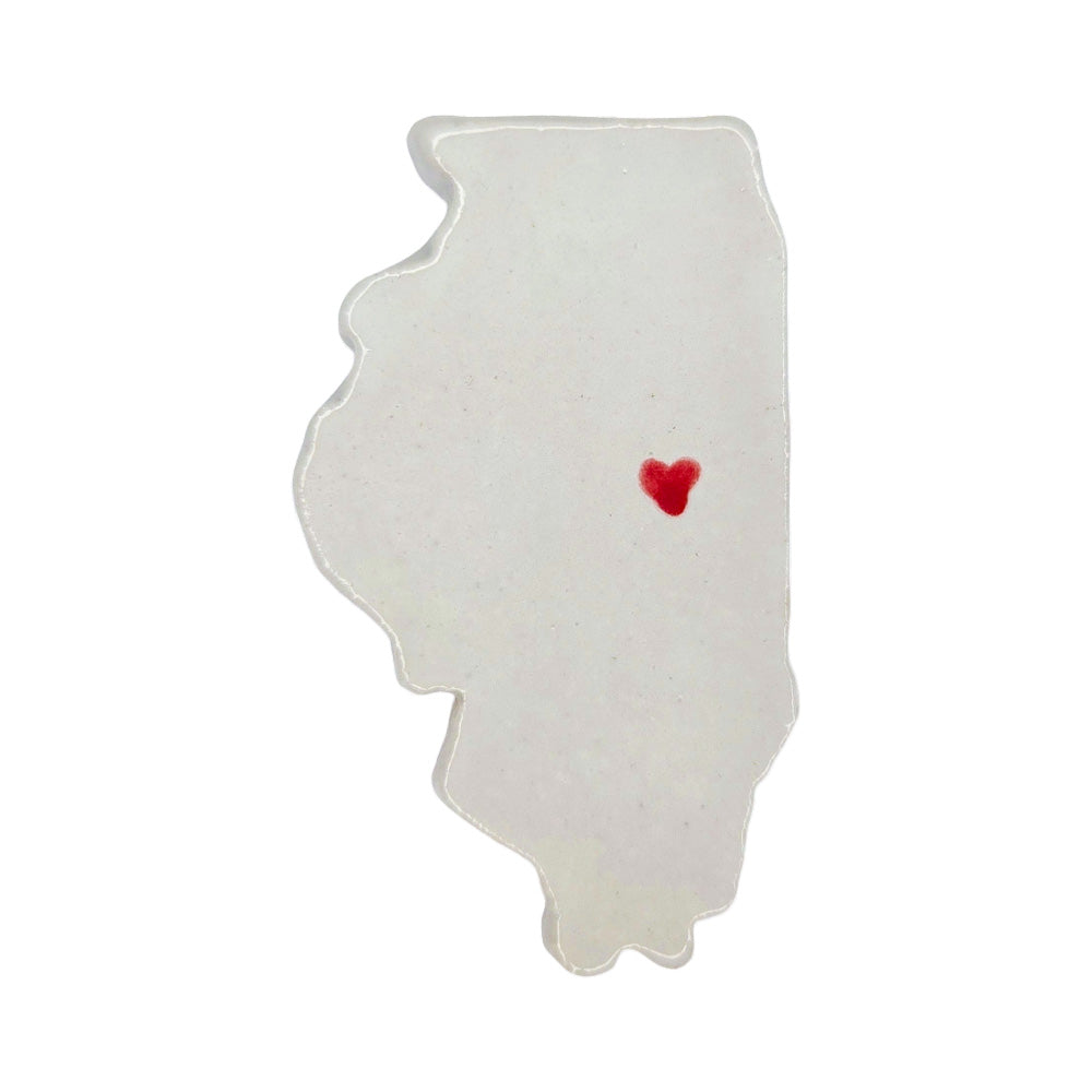 Champaign Ceramic Magnet for Fridge - Unique Handmade Illinois State Decor Gift