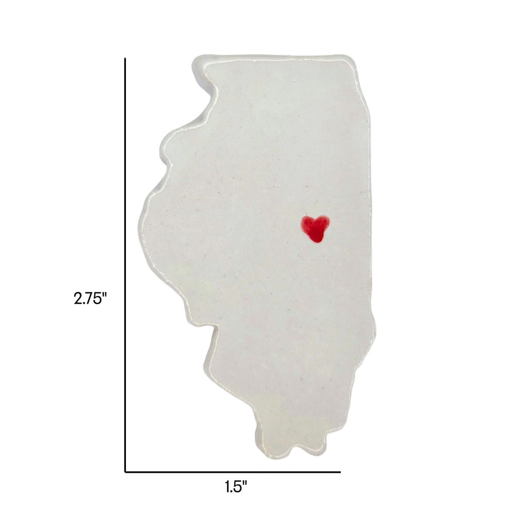 Champaign Ceramic Magnet for Fridge - Unique Handmade Illinois State Decor Gift