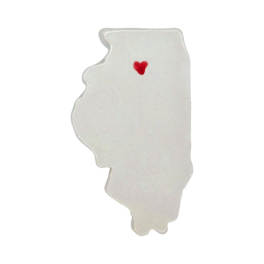 Peoria Ceramic Magnet for Fridge - Unique Handmade Illinois State Decor Gift