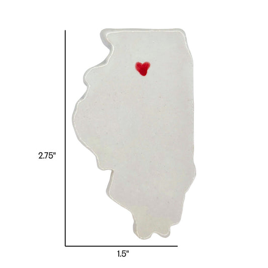 Peoria Ceramic Magnet for Fridge - Unique Handmade Illinois State Decor Gift