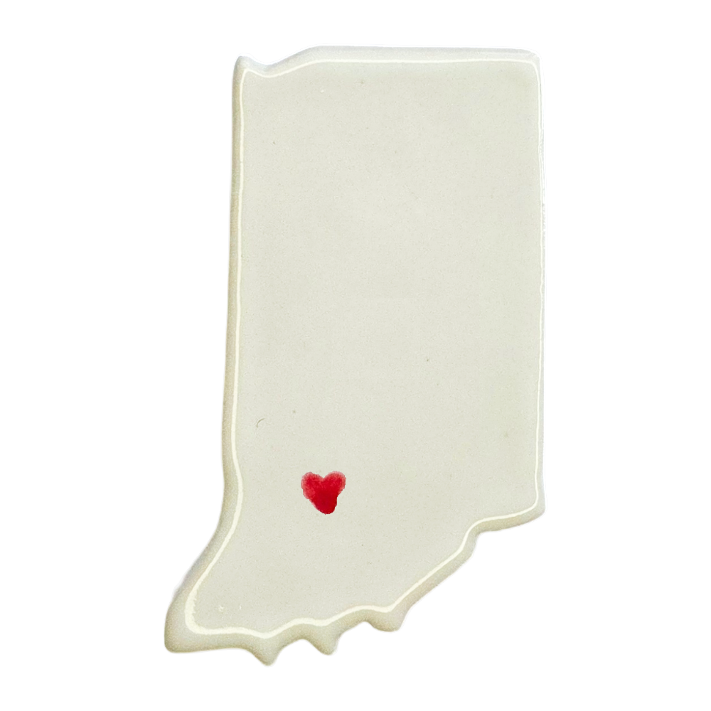 Bloomington Ceramic Magnet for Fridge - Handmade Indiana State Decor Gift