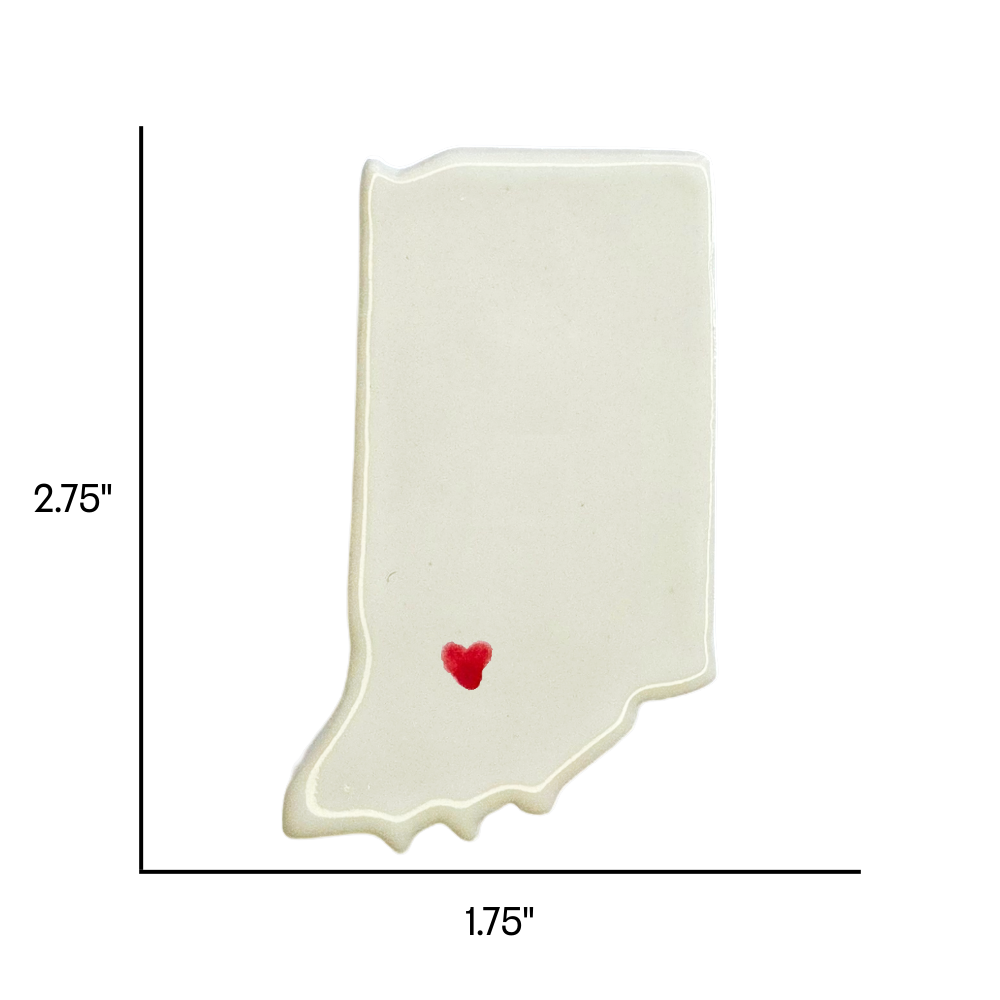 Bloomington Ceramic Magnet for Fridge - Handmade Indiana State Decor Gift