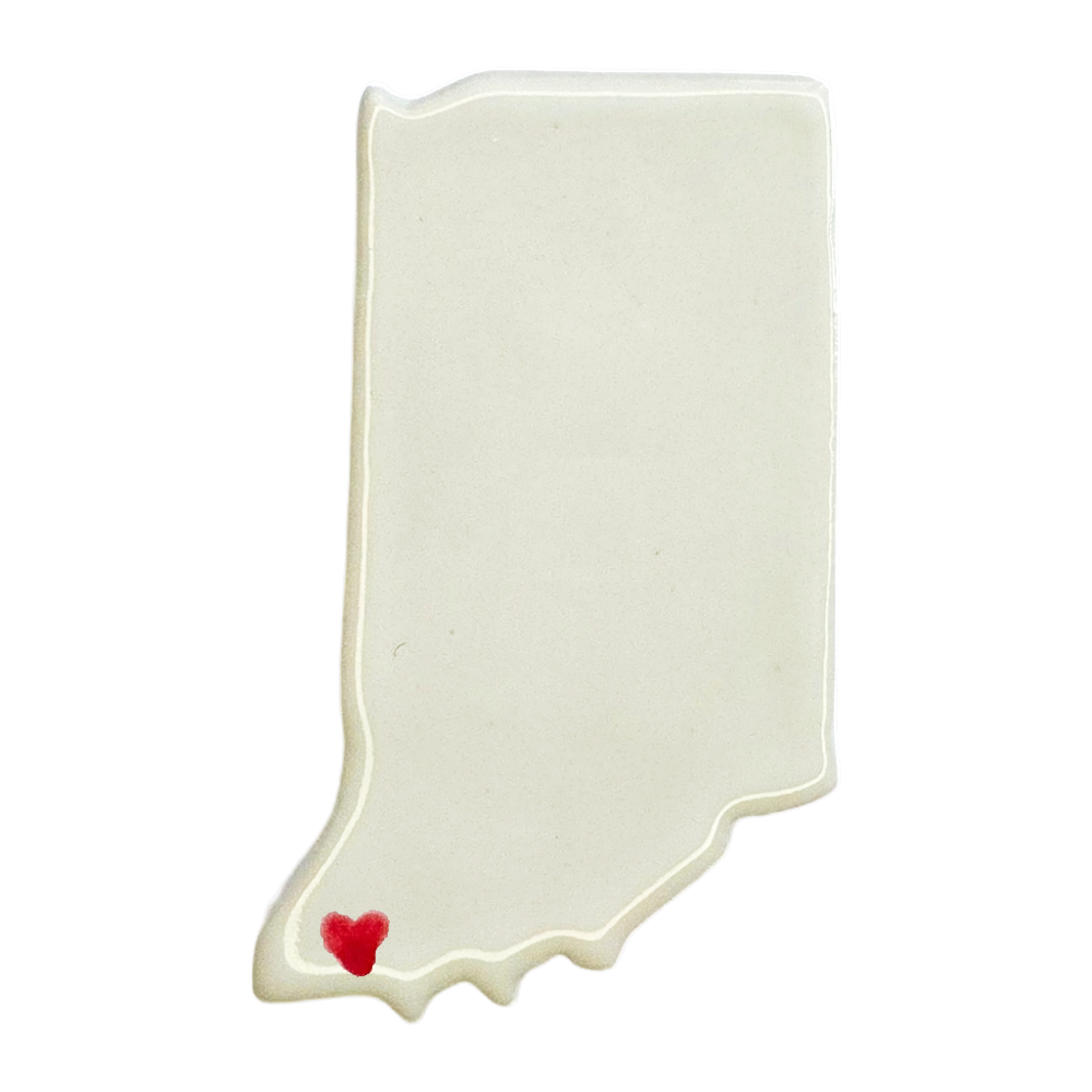 Evansville Ceramic Magnet for Fridge - Handmade Indiana State Decor Gift